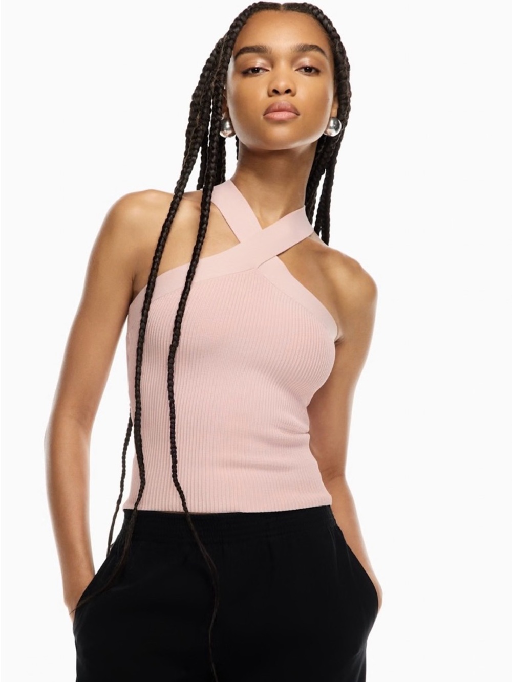 Aritzia Sculpt Knit Criss-Cross Tank Top - Poetic Pink